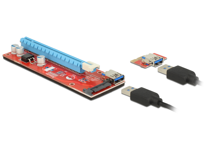 DELOCK Riser Card PCI Express x1 > x16 mit 60cm Kabel