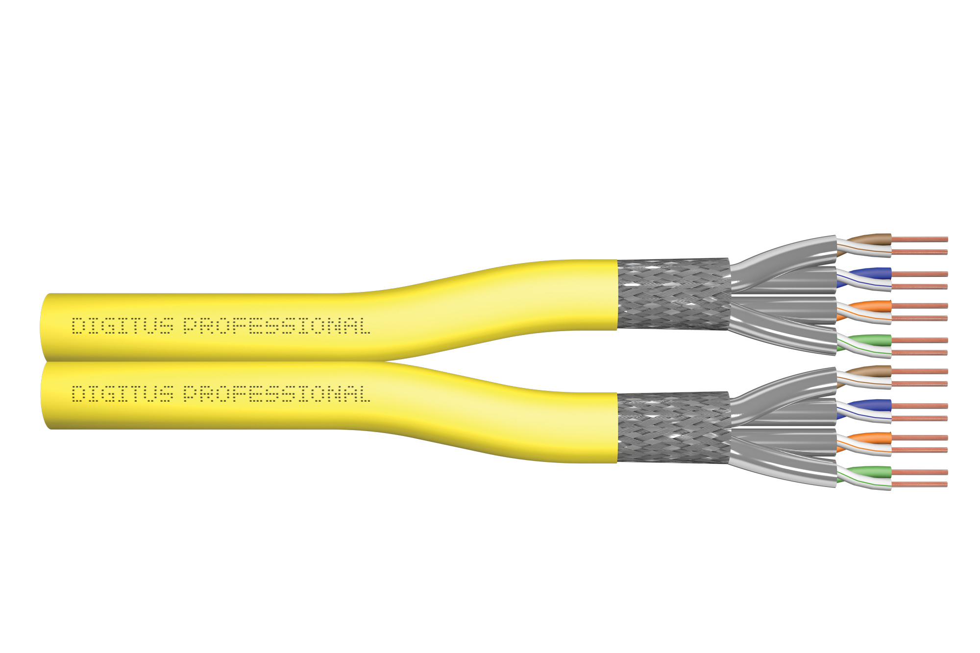 DIGITUS Verlegekabel Cat7a S/&shy;FTP duplex   500m gelb AWG22/&shy;1