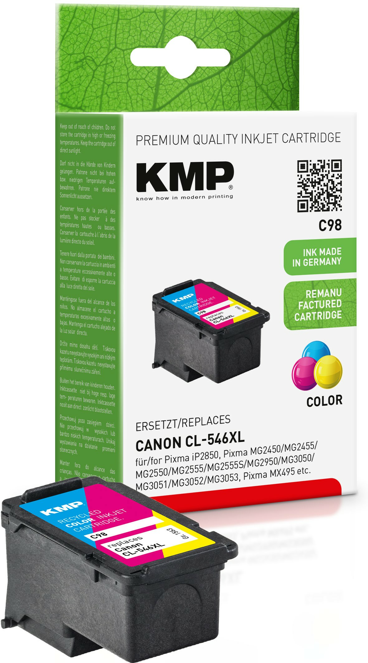 KMP Patrone Canon CL546XL color 300 S. C98 refilled KMP Patrone Canon CL546XL color 300 S. C98 refilled