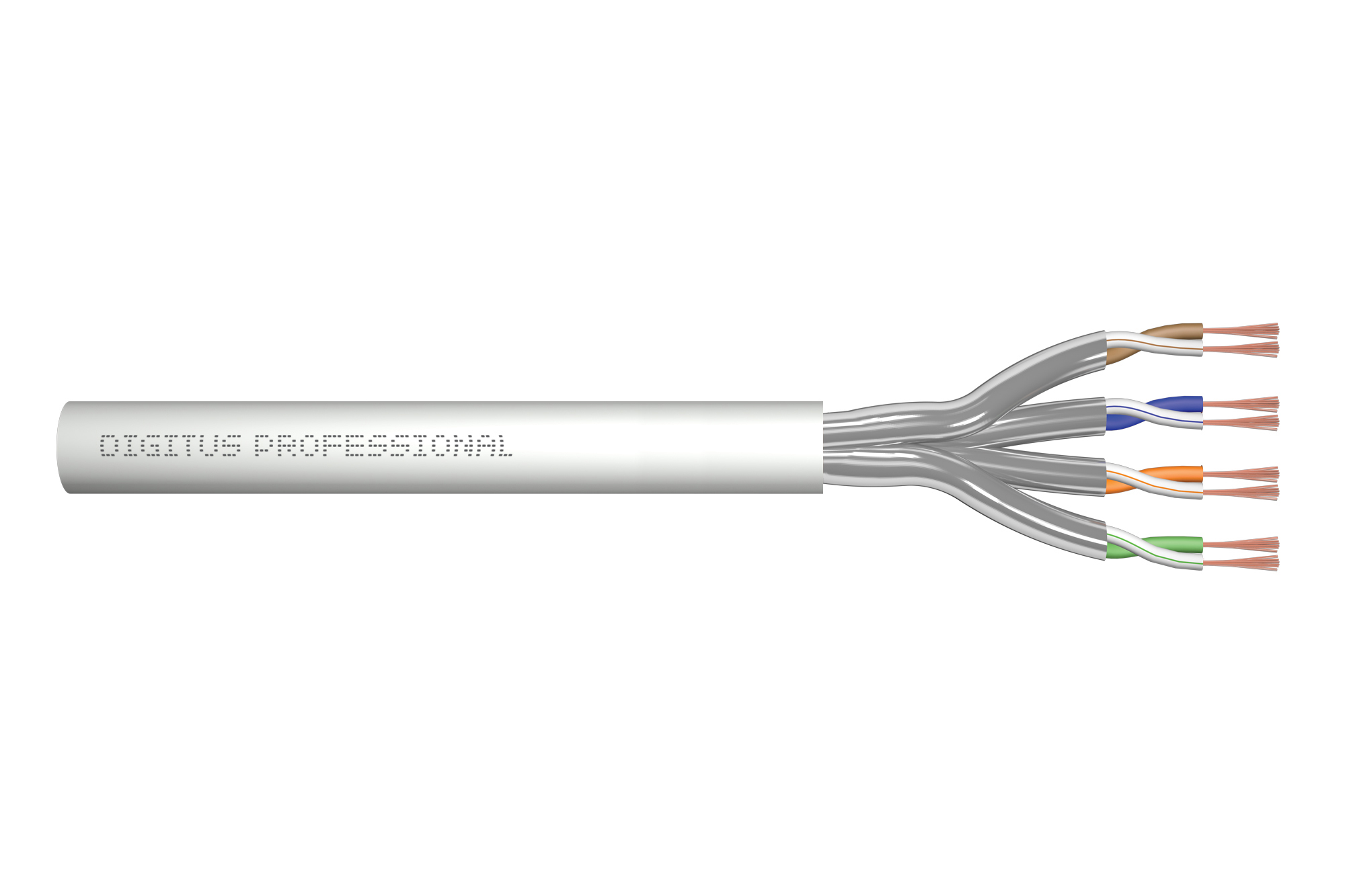 DIGITUS CAT 6A U/&shy;FTP Twisted Pair Roh-Patchkabel, 100m,grau