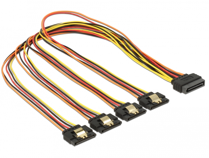 DELOCK Stromkabel 4x 15Pin SATA -> 2x 15Pin SATA St/&shy;Bu 50cm
