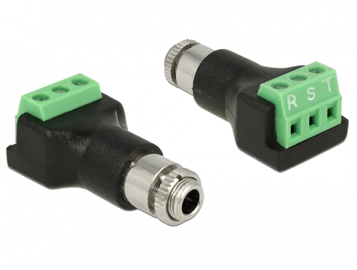 DELOCK Adapter Terminalblock 3Pin > 3,5mm Klinkenbu. z.Einb.