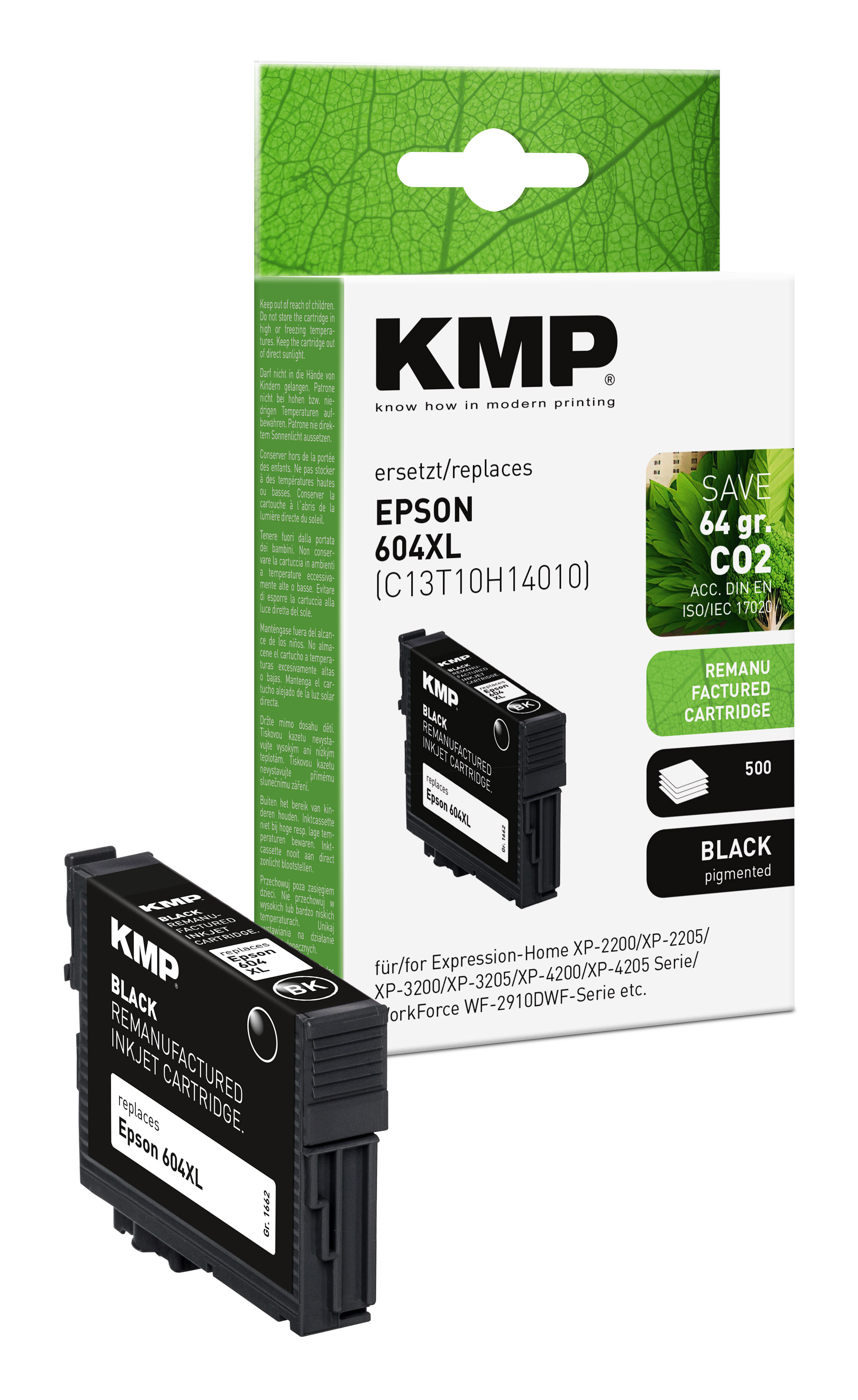 KMP Patrone Epson 604XL (T10H1) black 500 S. 10ml remanufactured KMP Patrone Epson 604XL (T10H1) black 500 S. 10ml remanufactured