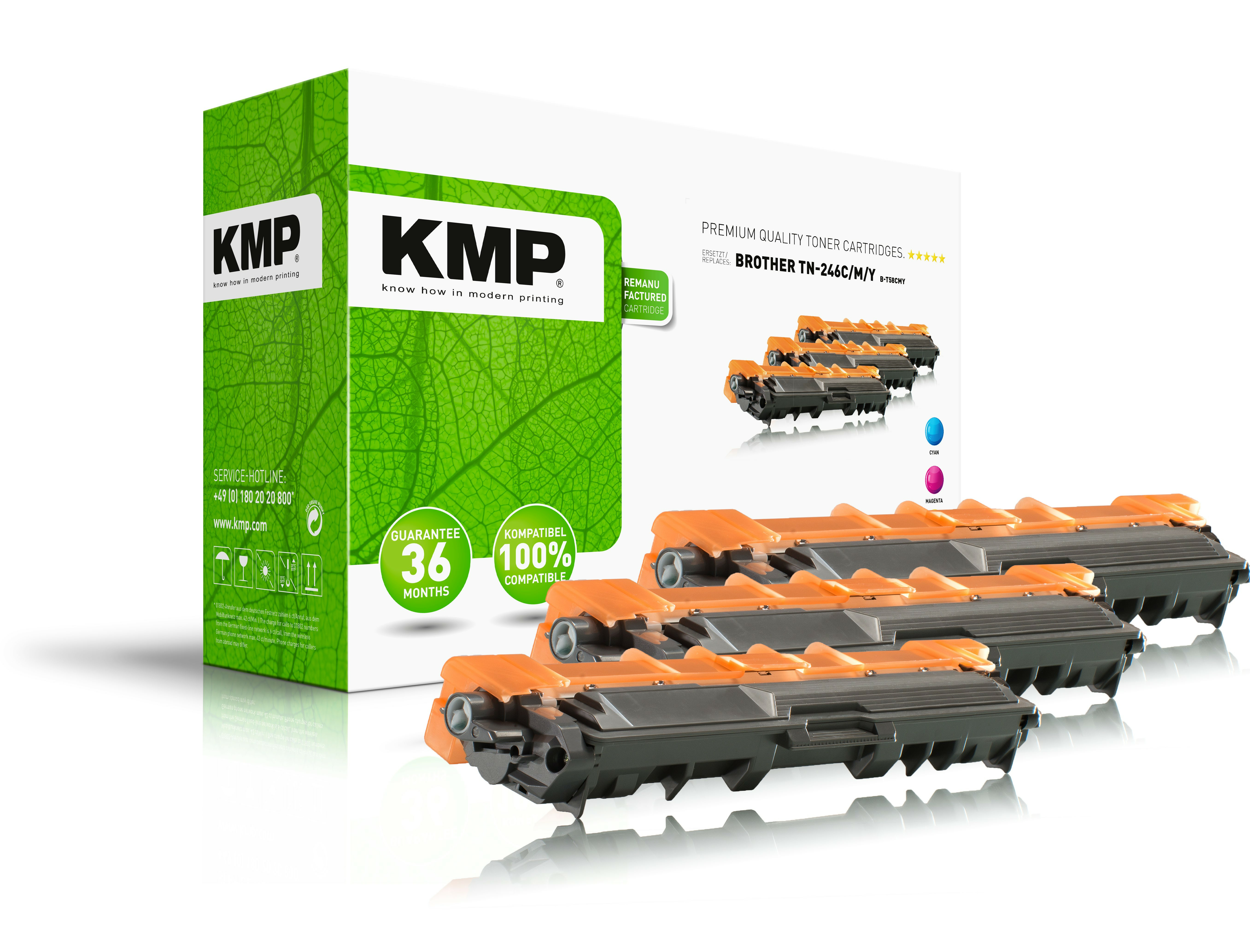 KMP Toner Brother TN-246/­TN246 Multip. 2200 S. B-T58CMY remanufa KMP Toner Brother TN-246/­TN246 Multip. 2200 S. B-T58CMY remanufa