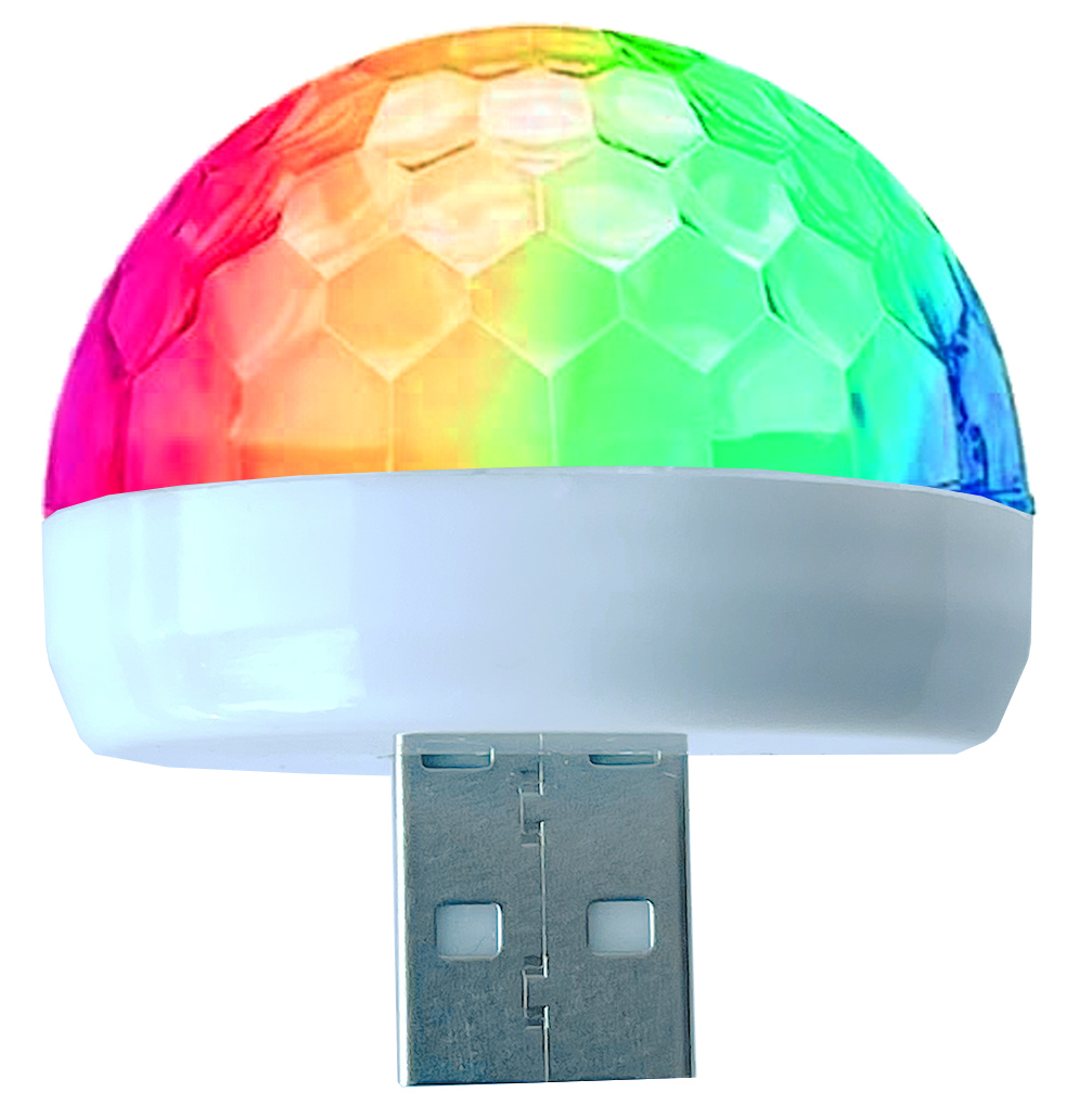2GO USB LED Discokugel incl. 3 Adapter weiß