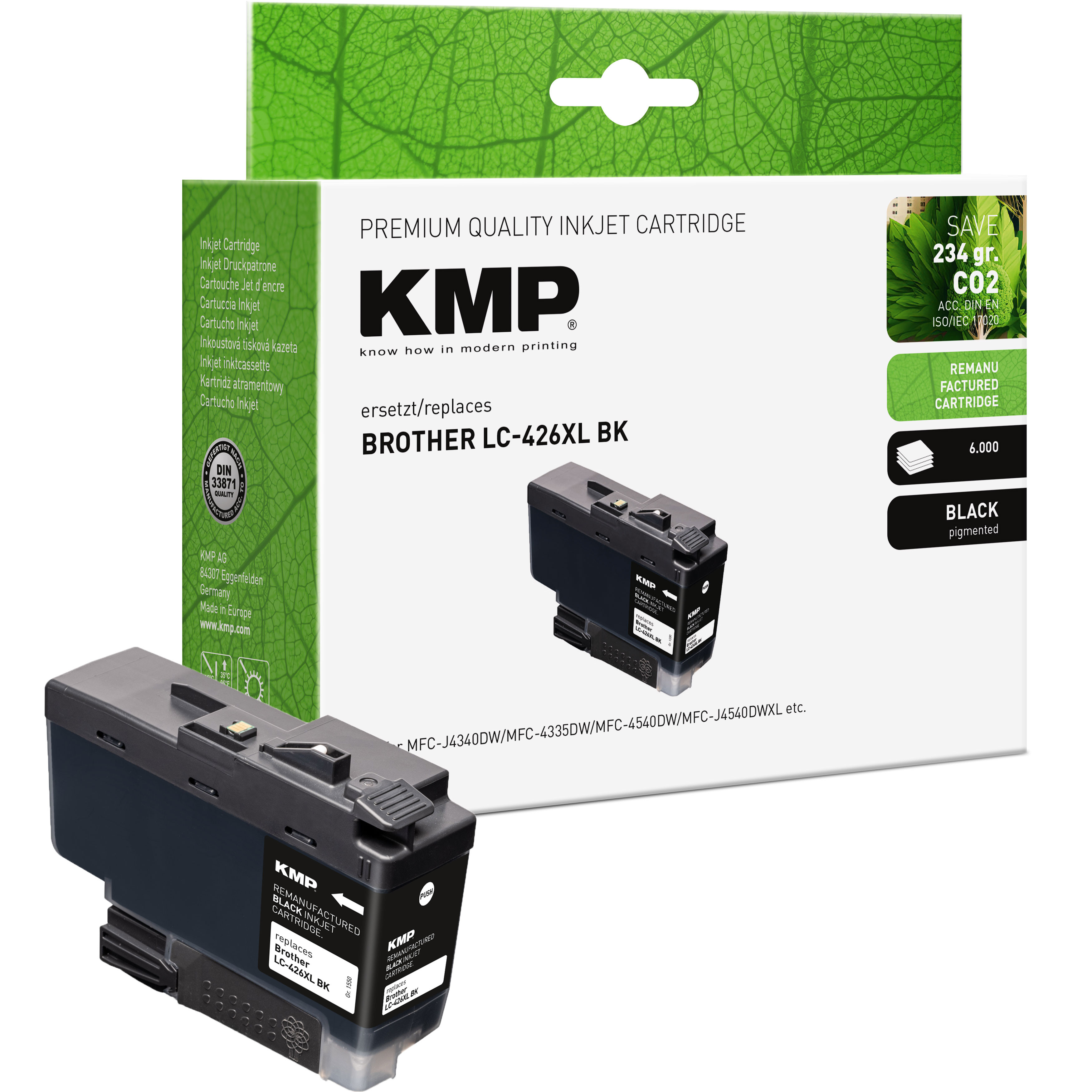 KMP Patrone Brother LC426XLBK black 6000 Seiten remanufactured