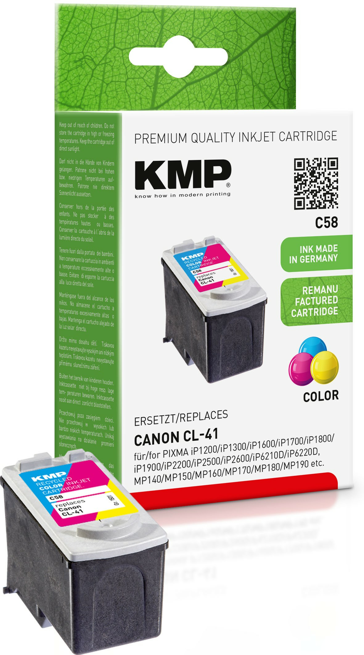 KMP Patrone Canon CL41 color 155 S. C58 refilled KMP Patrone Canon CL41 color 155 S. C58 refilled