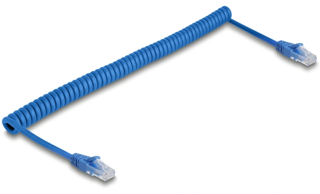 DELOCK RJ45 Spiralkabel Stecker zu Stecker Cat.6UTP 1,3-3,3m