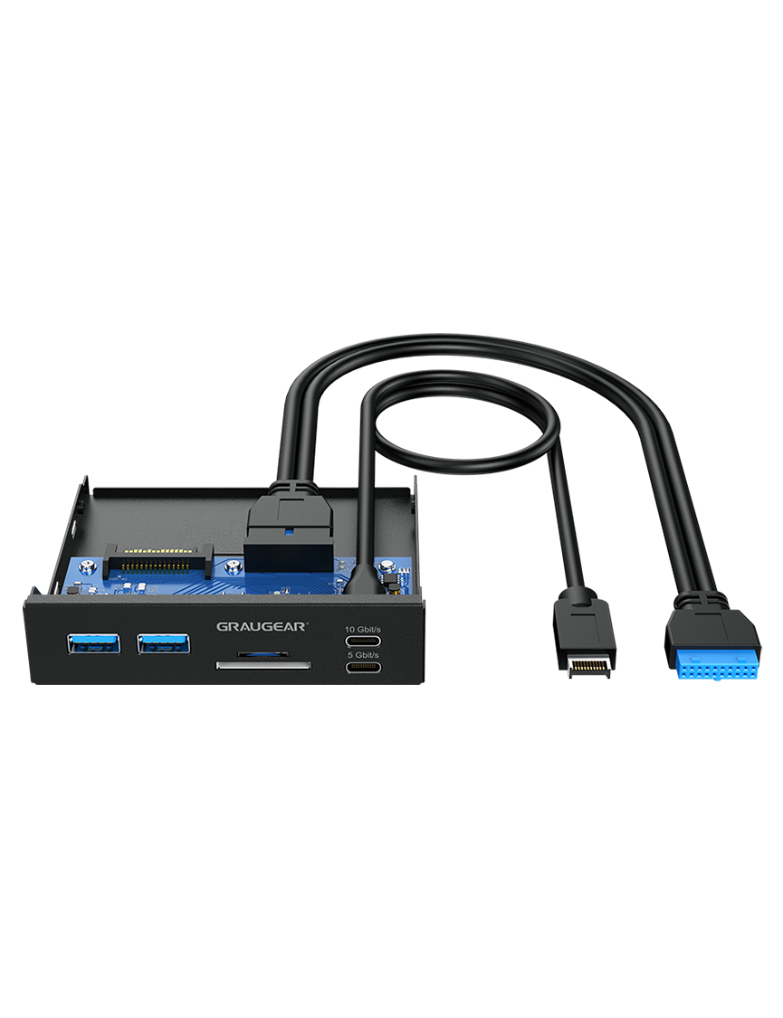 GRAUGEAR USB-HUB+Kartenleser Multi Front Panel, Type-C USB retai