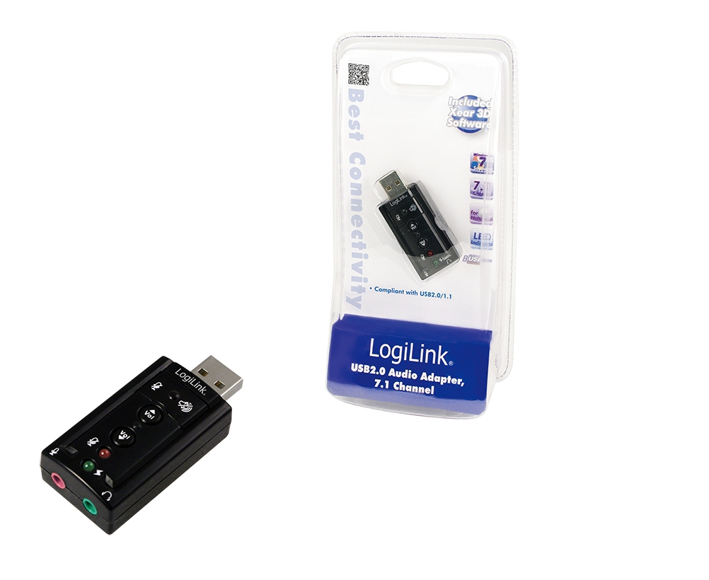 Logilink Soundkarte USB 7.1 Surround Sound Effekte