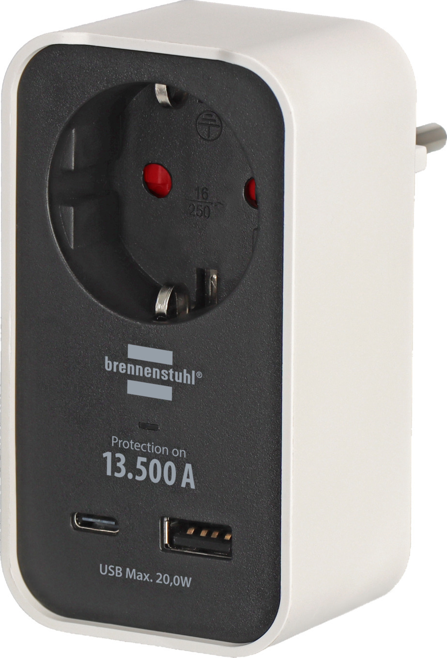 Brennenstuhl Überspannungsschutzadapter 13.500 A USB A und C Brennenstuhl Überspannungsschutzadapter 13.500 A USB A und C