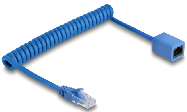 DELOCK RJ45 Spiralkabel Stecker zu Buchse Cat.6 UTP 0,6-1,2m DELOCK RJ45 Spiralkabel Stecker zu Buchse Cat.6 UTP 0,6-1,2m