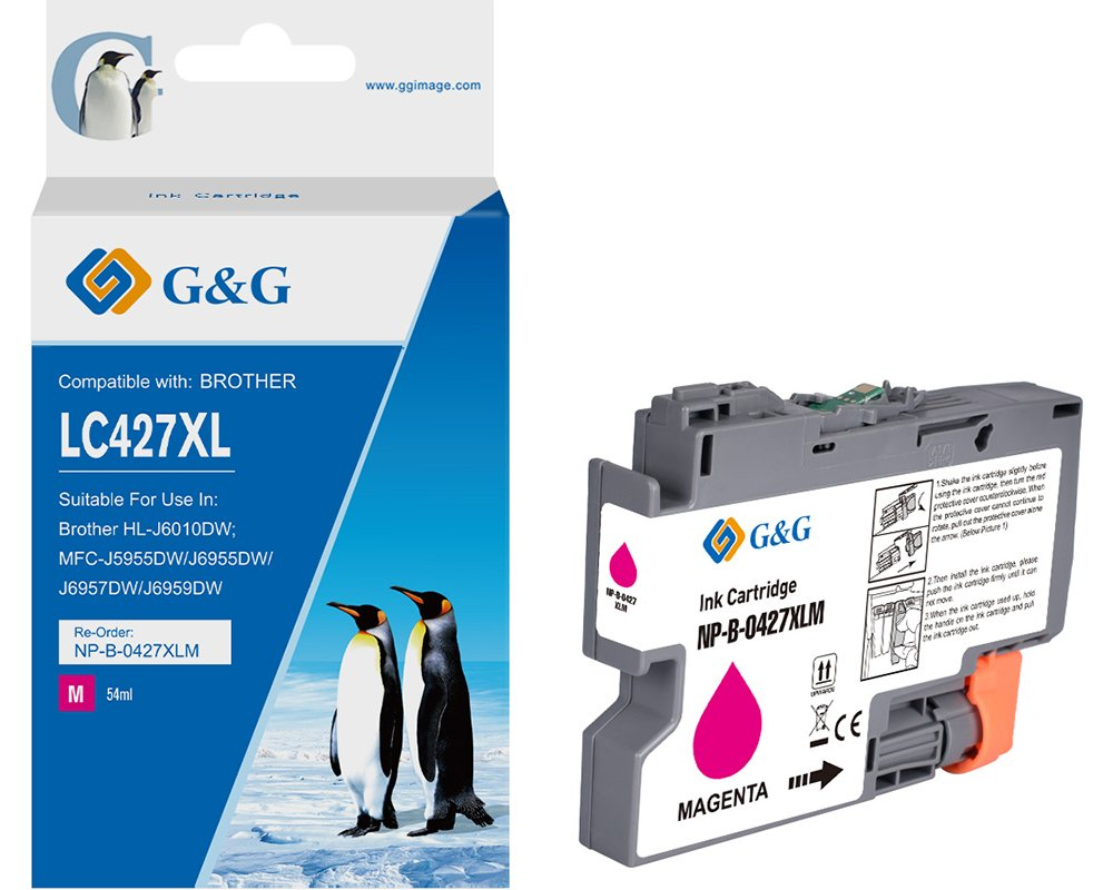 G&G Tinte kompatibel mit Brother 427XL LC-427XLM Magenta