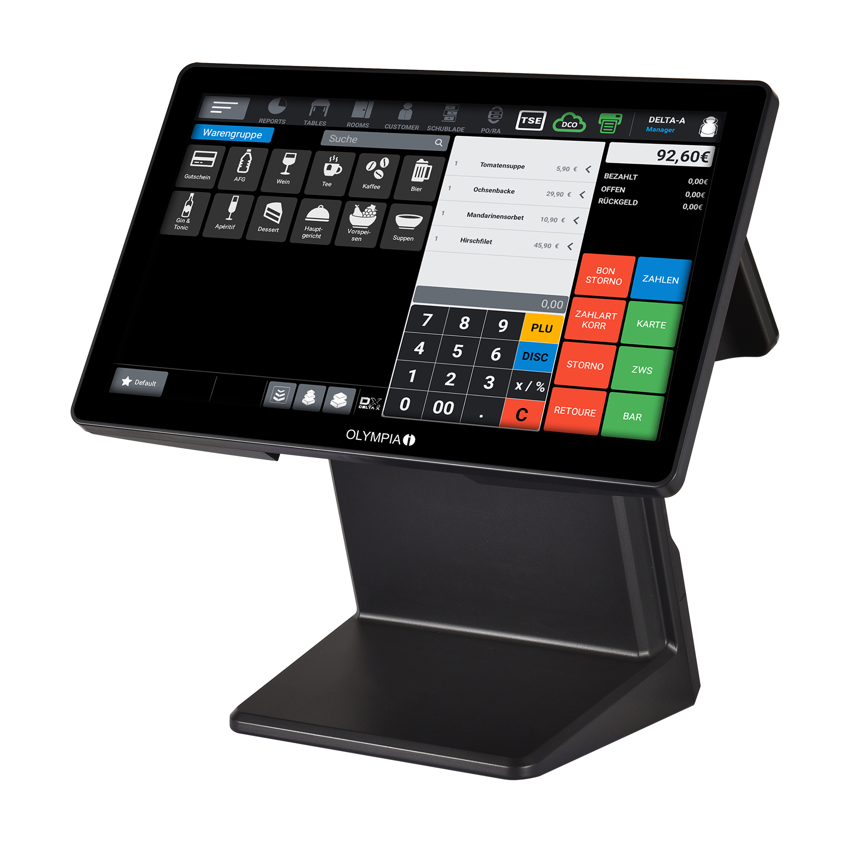 Olympia Registrierkasse T400 ohne Display schwarz Olympia Registrierkasse T400 ohne Display schwarz