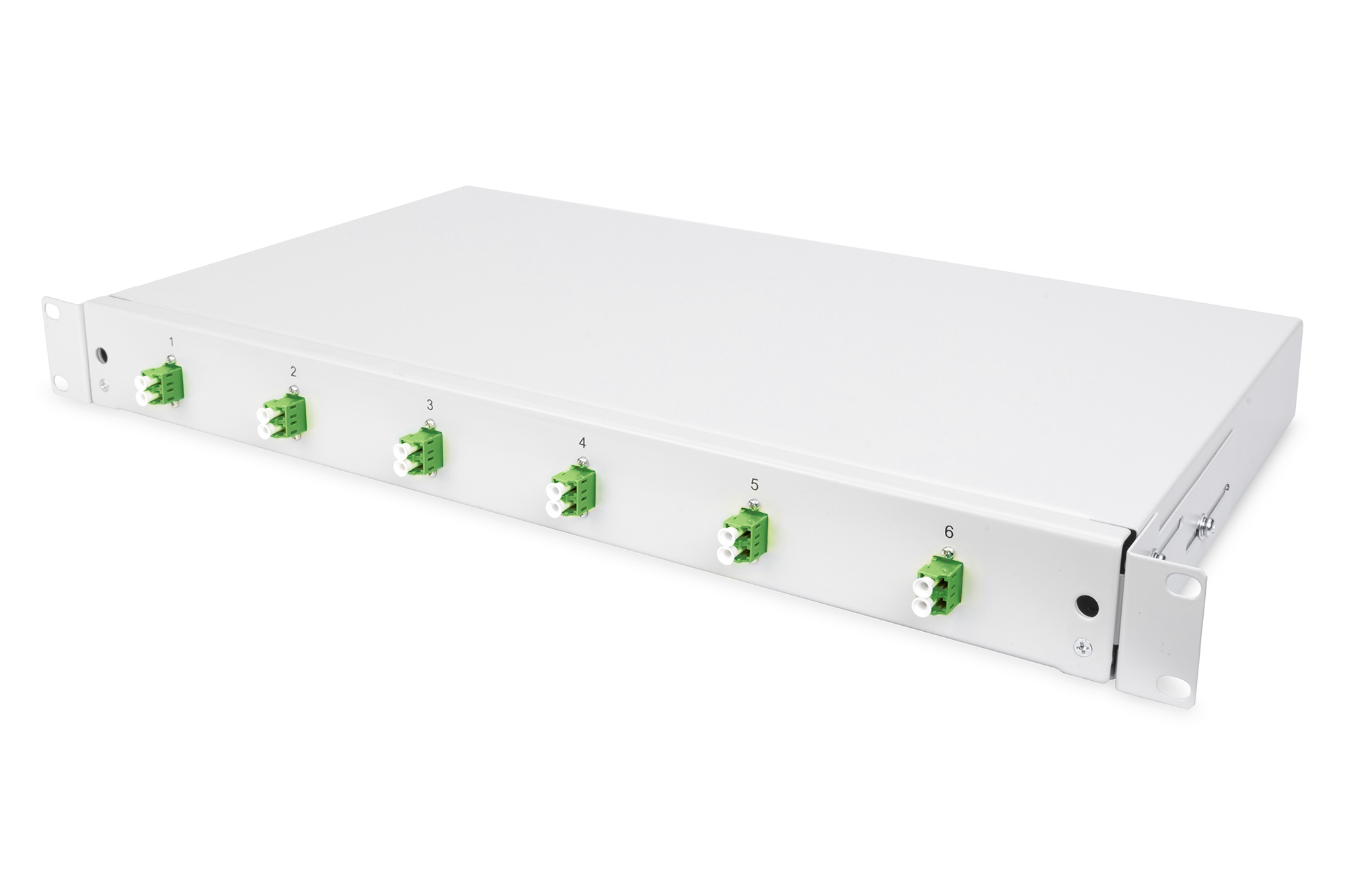 DIGITUS LWL Spleißbox 1HE, bestückt, 6x LC-APC DX, OS2