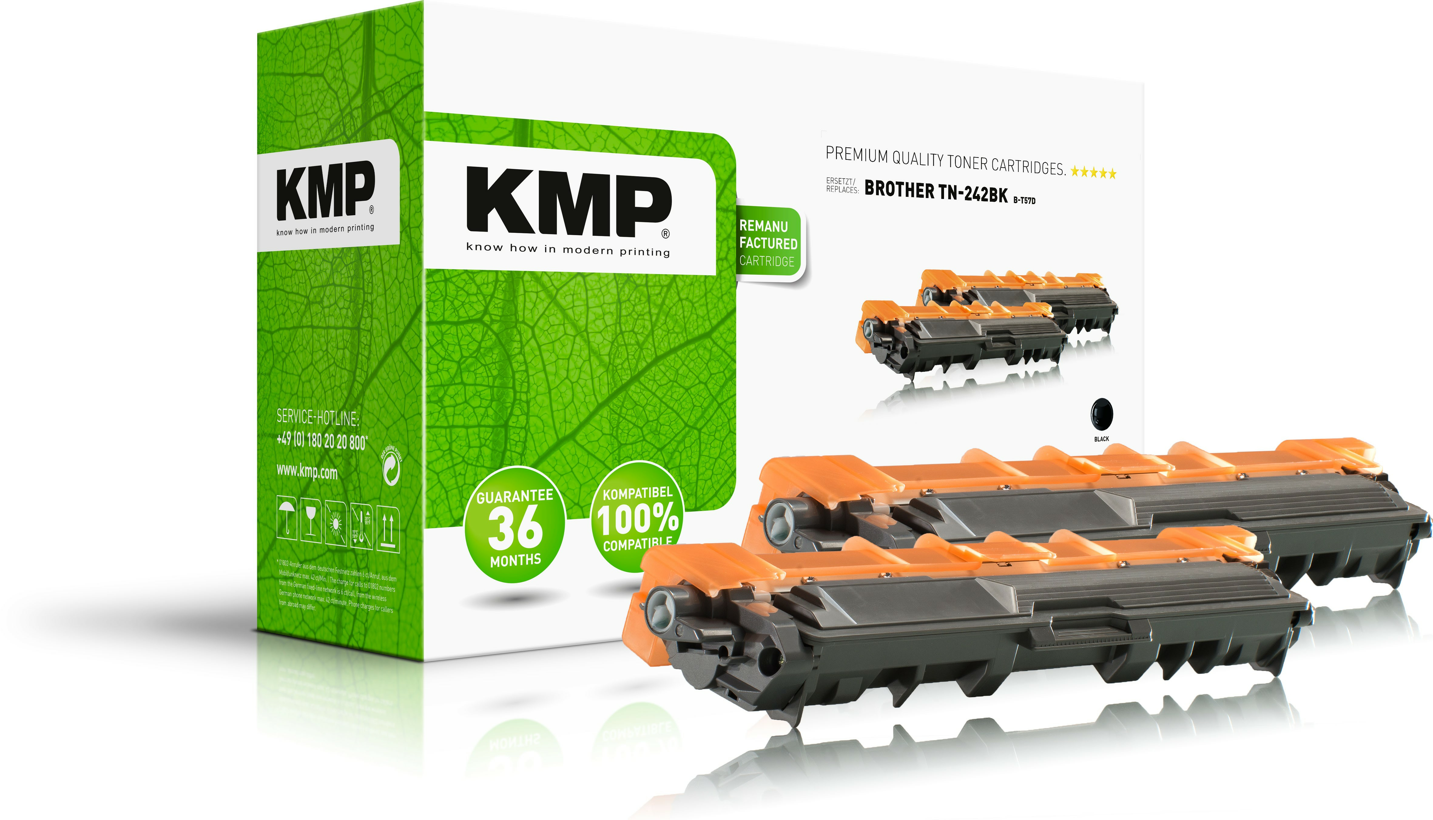 KMP Toner Brother TN-242BK black Doppel. 2500 S.B-T57D remanufac