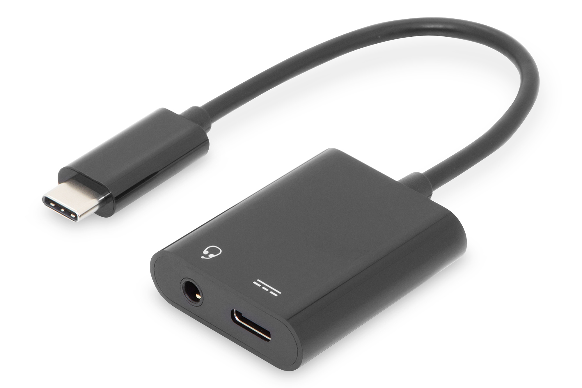 DIGITUS USB 3.1 Verteilerkabel Typ C-Klinke St/­Bu/­Bu 0.2m sw DIGITUS USB 3.1 Verteilerkabel Typ C-Klinke St/­Bu/­Bu 0.2m sw