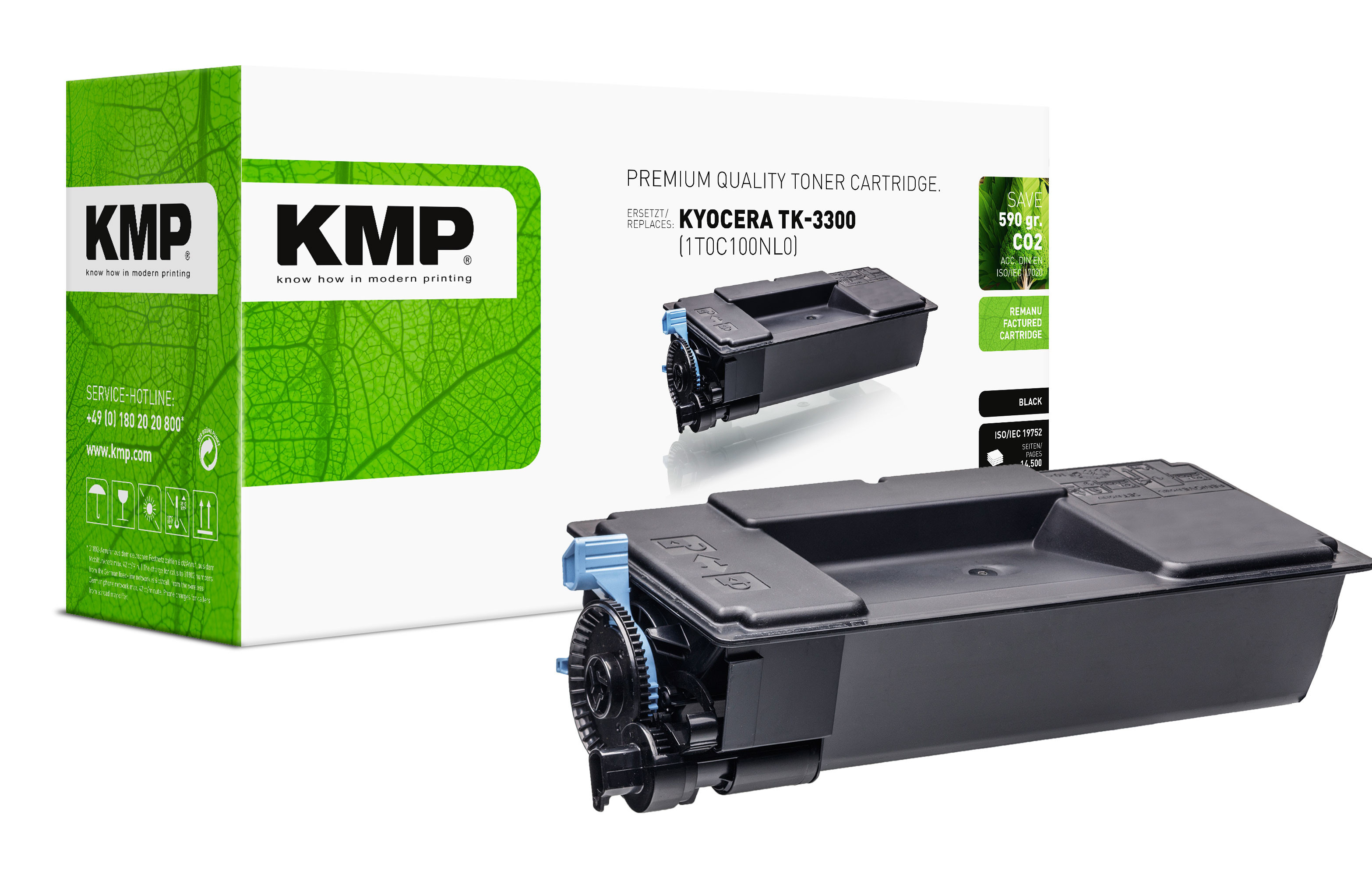 KMP Toner Kyocera TK3300 (1T0C100NL0) black 14500 Seiten remanuf KMP Toner Kyocera TK3300 (1T0C100NL0) black 14500 Seiten remanuf