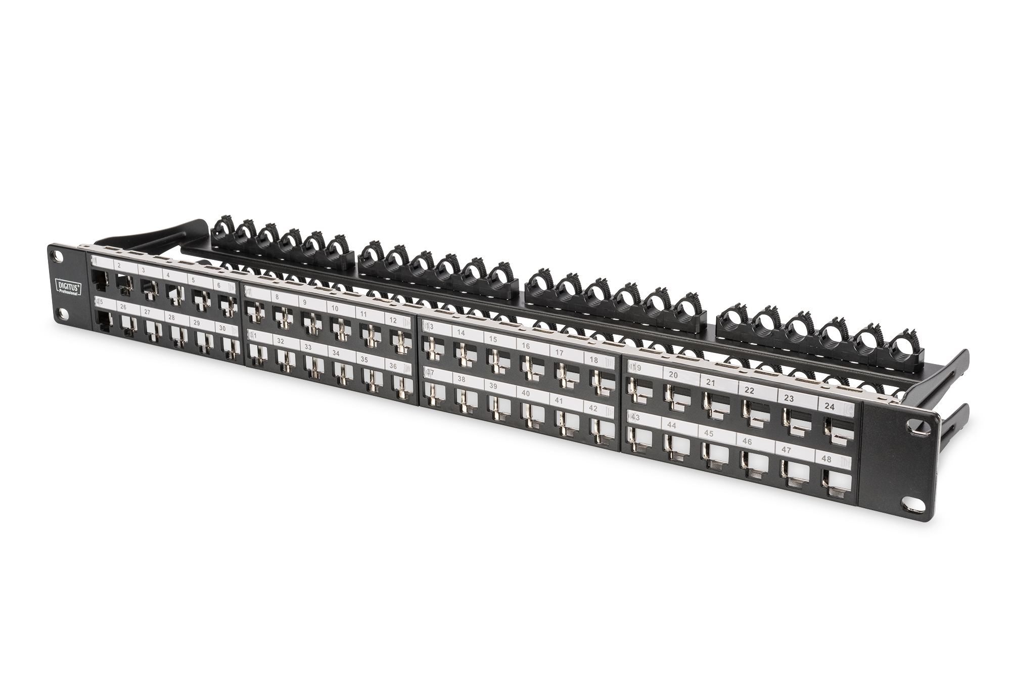 DIGITUS Patchpanel 1HE 48-Port Cat6a geschirmt schwarz
