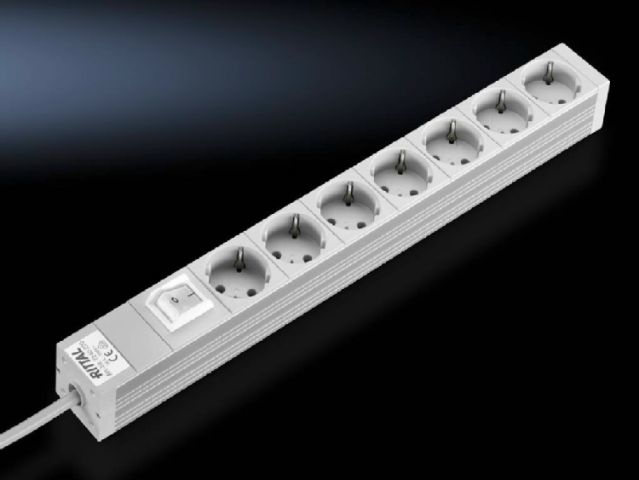 Rittal Steckdosenleiste 48,3cm 7fach mit Schalter 230V/&shy;16A