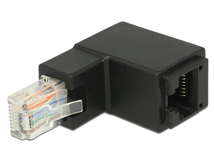 DELOCK Adapter RJ45 St gewinkelt -> RJ45 Bu Cat.6 UTP