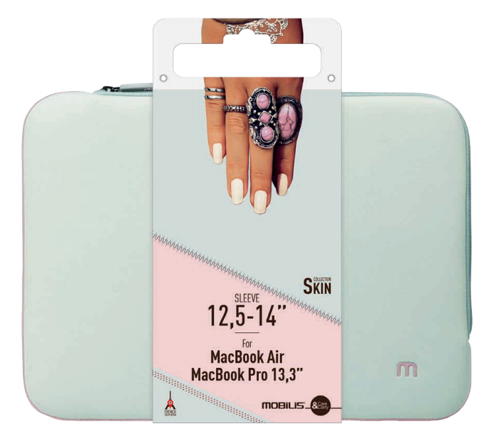 Mobilis Skin Sleeve 12.5-14" - Grey and pink