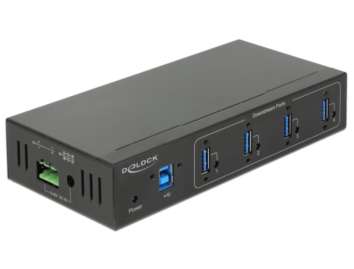DELOCK Industrie HUB 4xUSB 3.0 Typ-A 15kV ESD Schutz extern