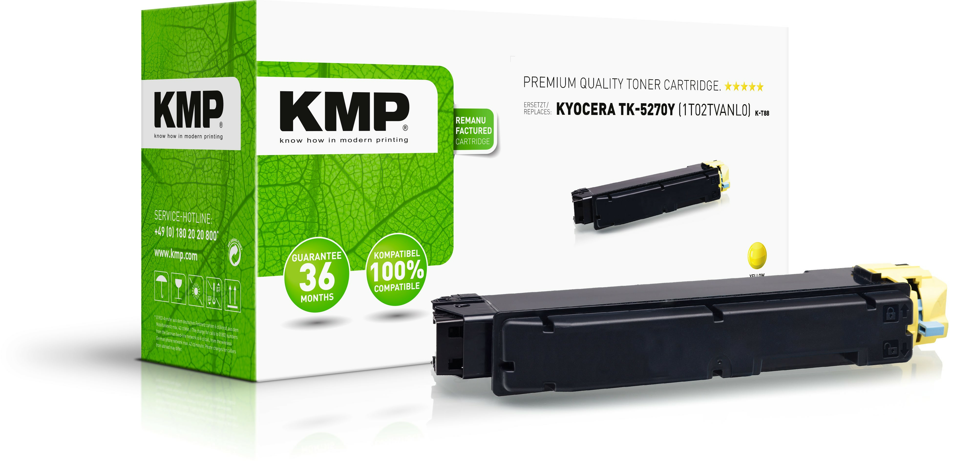 KMP Toner Kyocera TK-5270Y/&shy;TK5270Y yellow 6000 S. K-T88 remanufa