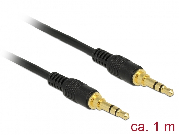 DELOCK Klinkenkabel 3.5mm 3Pin St > St 1.0m schwarz