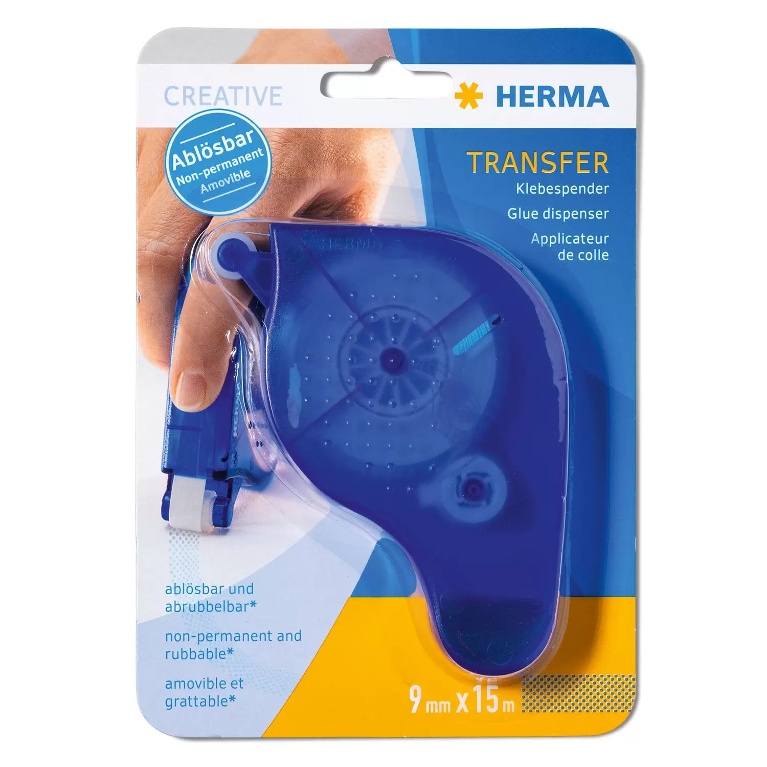 HERMA Klebespender Transfer ablösbar blau 15 m