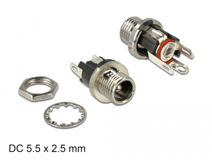 DELOCK Steckverbinder DC 5.5x2.5x9.5mm Bu zum Einbau DELOCK Steckverbinder DC 5.5x2.5x9.5mm Bu zum Einbau