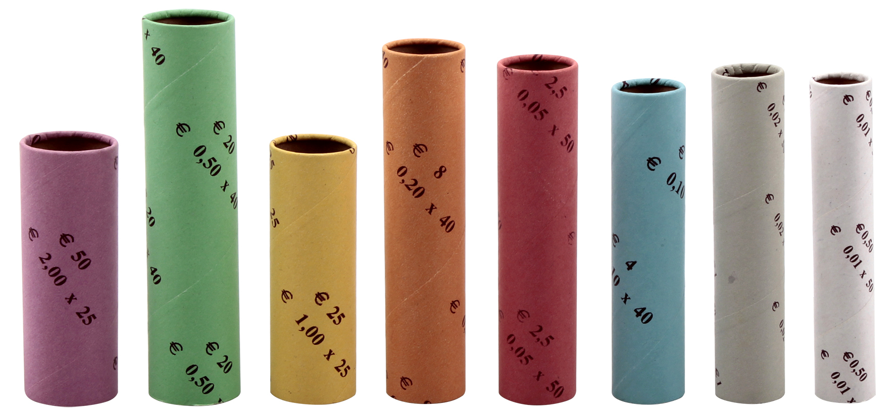 Olympia Papier-Münzhülsen   für CC 202       8 Stück    bunt