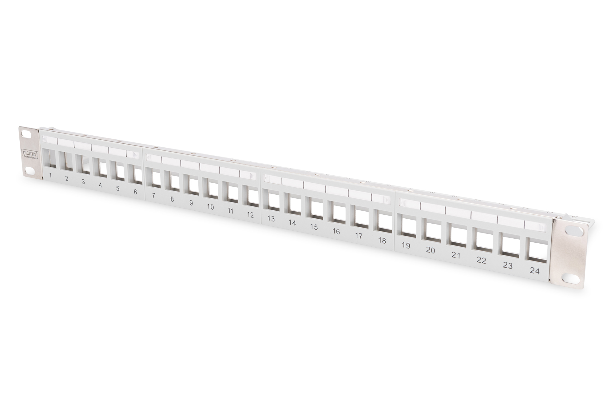 DIGITUS Patchpanel 1HE 24-Port Modular grau transp.-Beschri. DIGITUS Patchpanel 1HE 24-Port Modular grau transp.-Beschri.