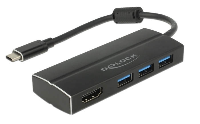 DELOCK Adapter USB3.1 Gen1/­C > 3x USB3.0/­A + HDMI 4K 30Hz DELOCK Adapter USB3.1 Gen1/­C > 3x USB3.0/­A + HDMI 4K 30Hz