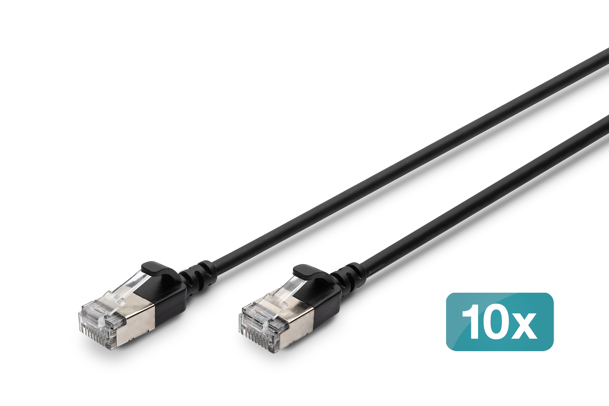 DIGITUS Patchkabel CAT 6A F/&shy;FTP Slim 2m schwarz 10 Stück