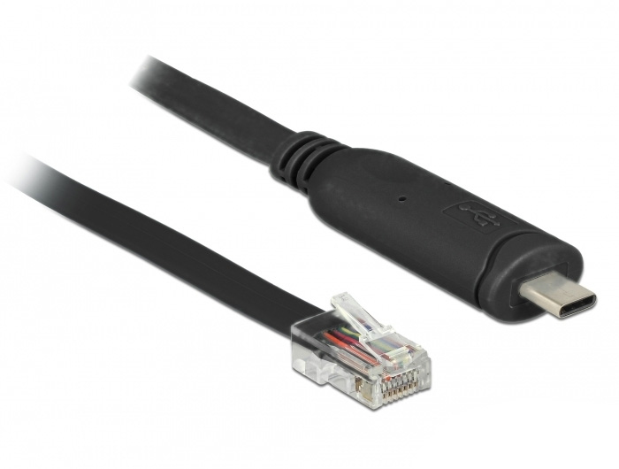 DELOCK Adapter USB2.0/­C St > Seriell RS232 RJ45 St 2.0m schw DELOCK Adapter USB2.0/­C St > Seriell RS232 RJ45 St 2.0m schw