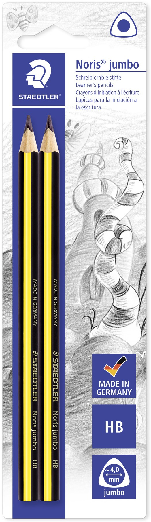 STAEDTLER Bleistift NC jumbo 2 ST Blisterkarte HB Dreikant