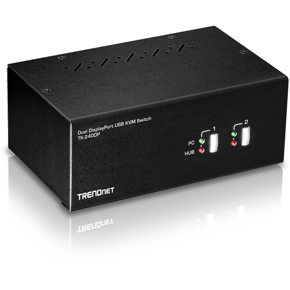 TRENDnet KVM Switch 2-Port DisplayPort/­USB/­Audio DualMonitor TRENDnet KVM Switch 2-Port DisplayPort/­USB/­Audio DualMonitor