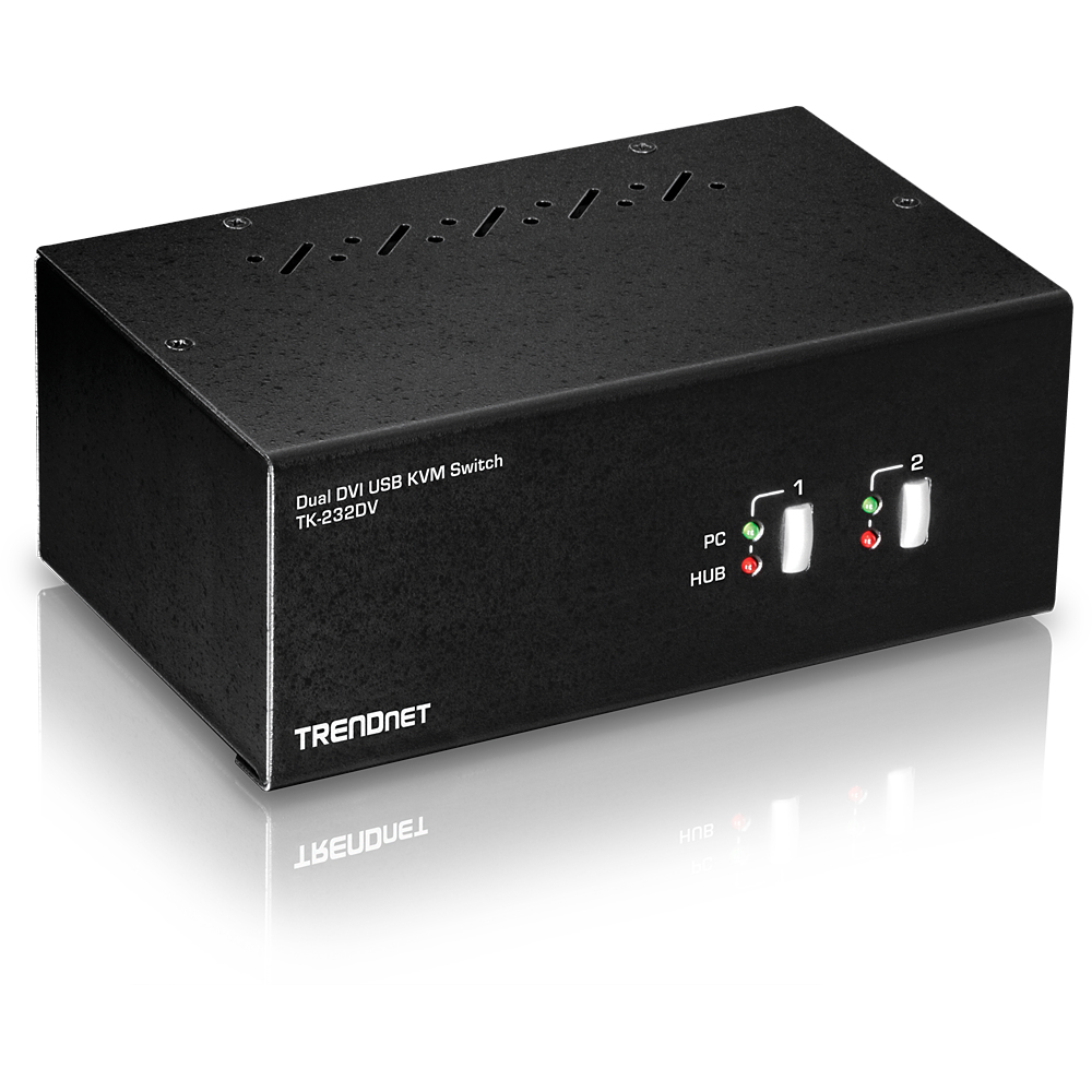 TRENDnet KVM Switch 2-Port DVI/&shy;USB/&shy;Audio USB 2.0 Hub