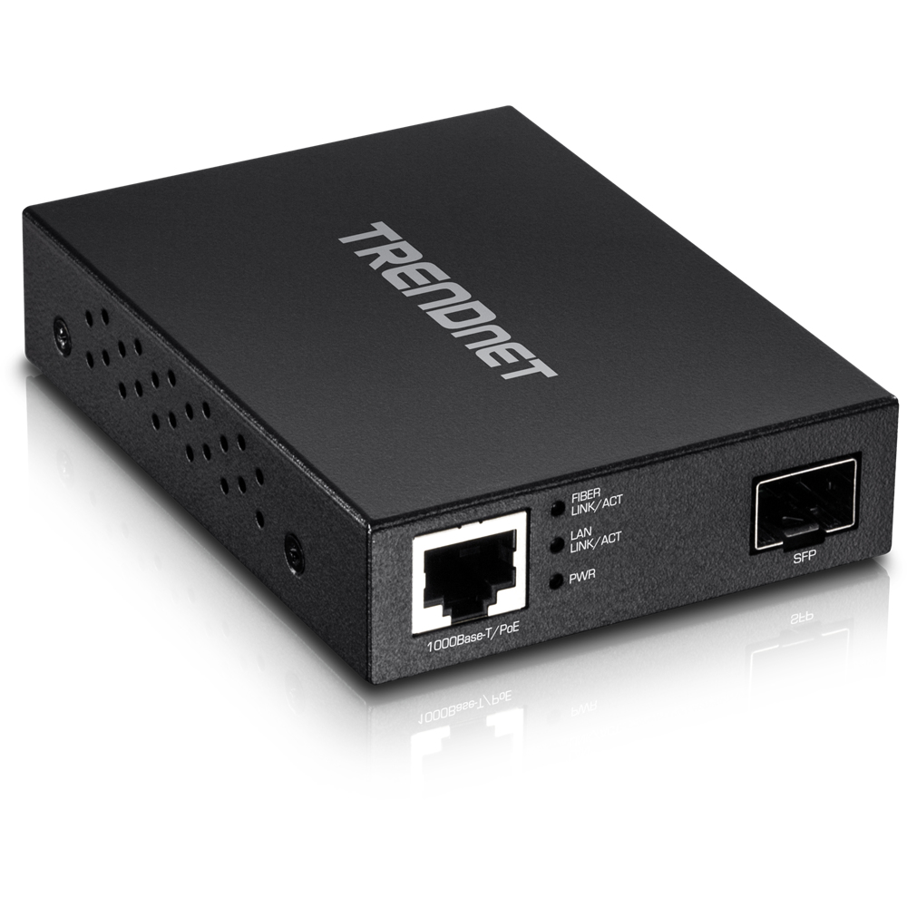 TRENDnet Medienkonverter SFP->1000BASE-T PoE Eingang