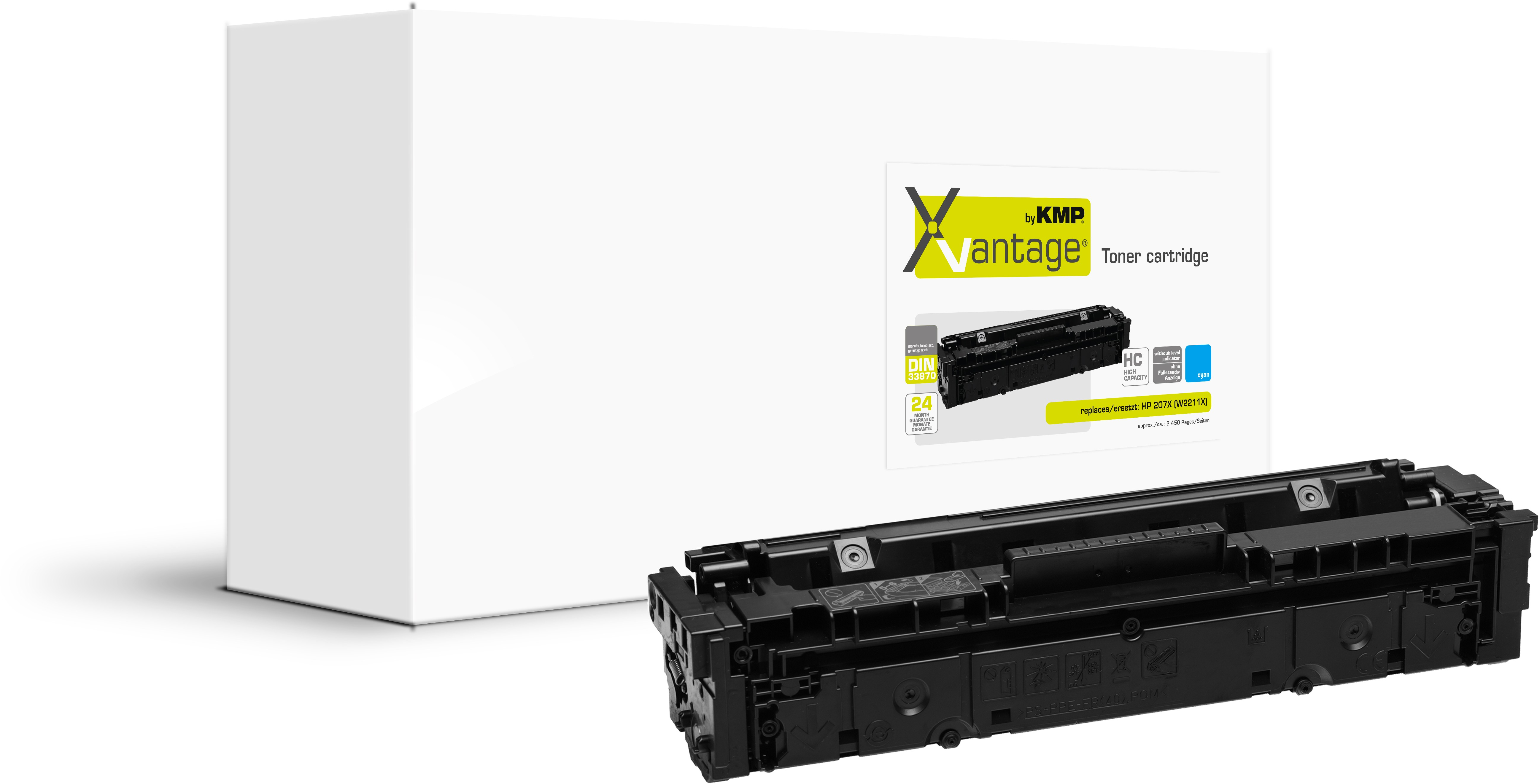 KMP XVantage Toner HP207X (W2211X) 2450 Seiten cyan remanufactur