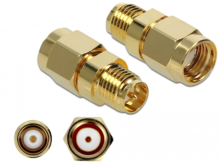 DELOCK Adapter RP-SMA Stecker zu RP-SMA Buchse 10 GHz DELOCK Adapter RP-SMA Stecker zu RP-SMA Buchse 10 GHz