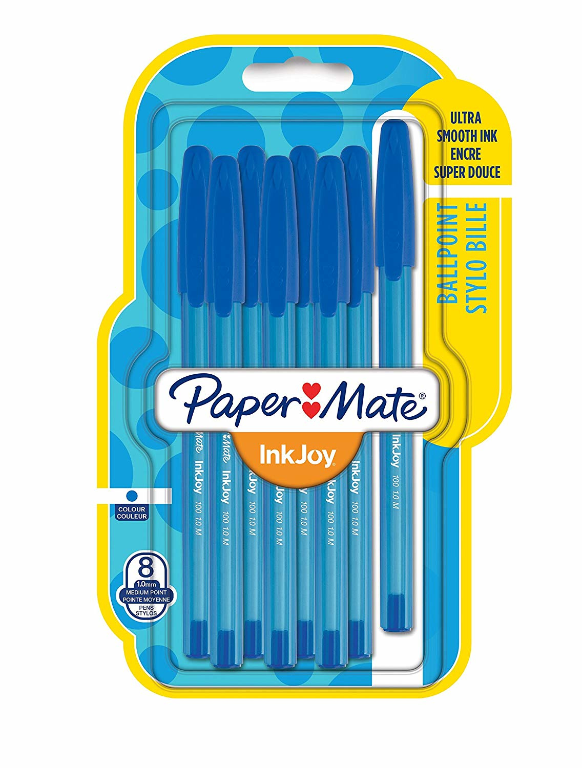 PAPER MATE Kugelschreiber InkJoy 100 Kappe 8St. M Blau PAPER MATE Kugelschreiber InkJoy 100 Kappe 8St. M Blau