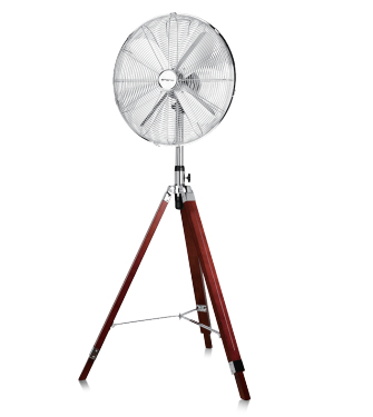 Emerio Stand-Ventilator,40cm,3 Geschw.,4 Blätter,130cm Trip.