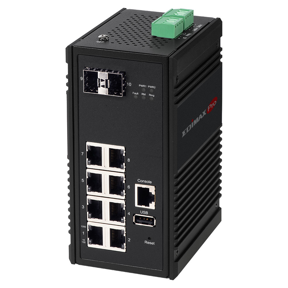EDIMAX Switch Industrial 8-Port Gigabit Web Managed 2xSFP