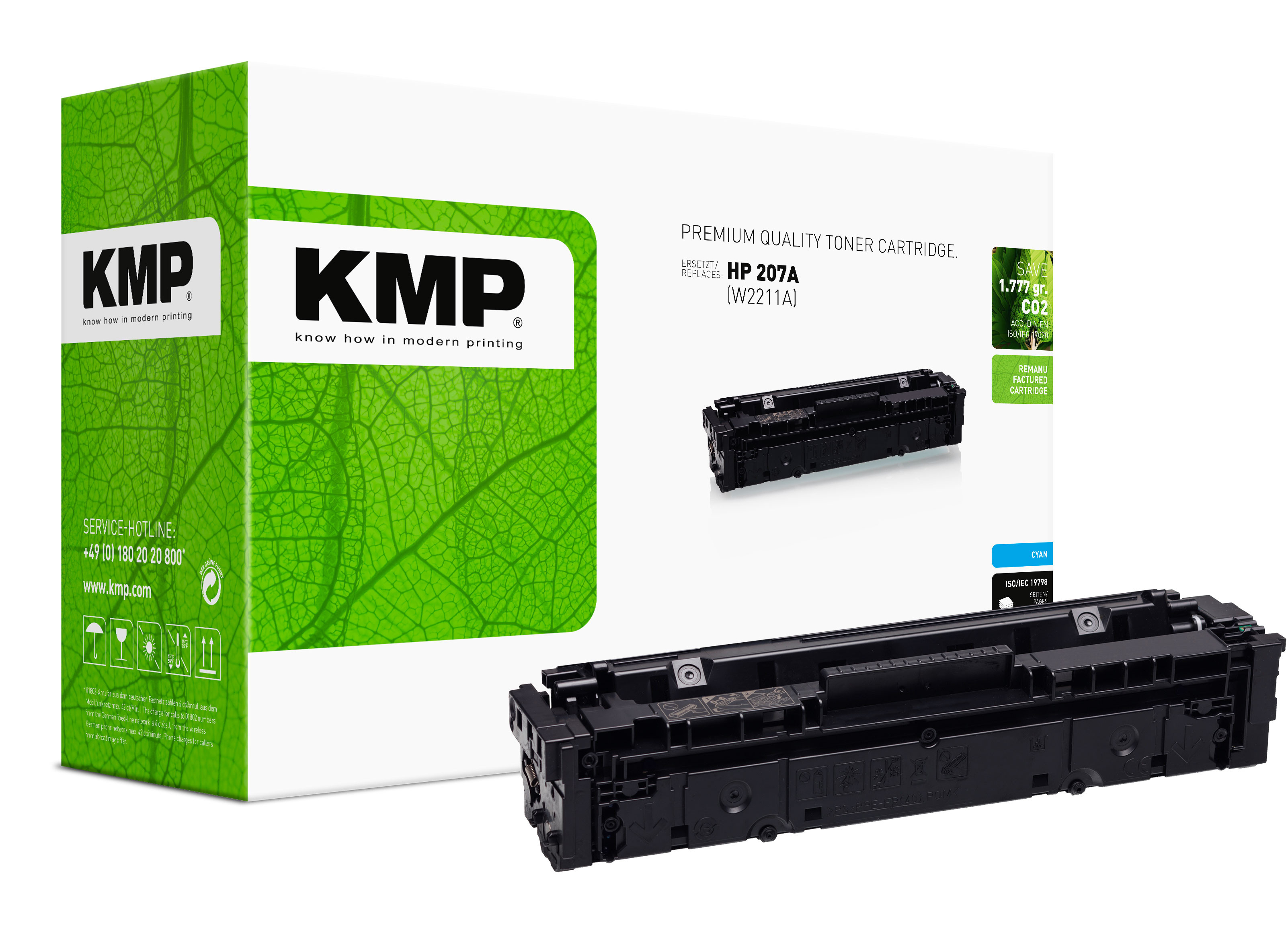 KMP Toner HP 207A cyan 1250 Seiten remanufactured KMP Toner HP 207A cyan 1250 Seiten remanufactured