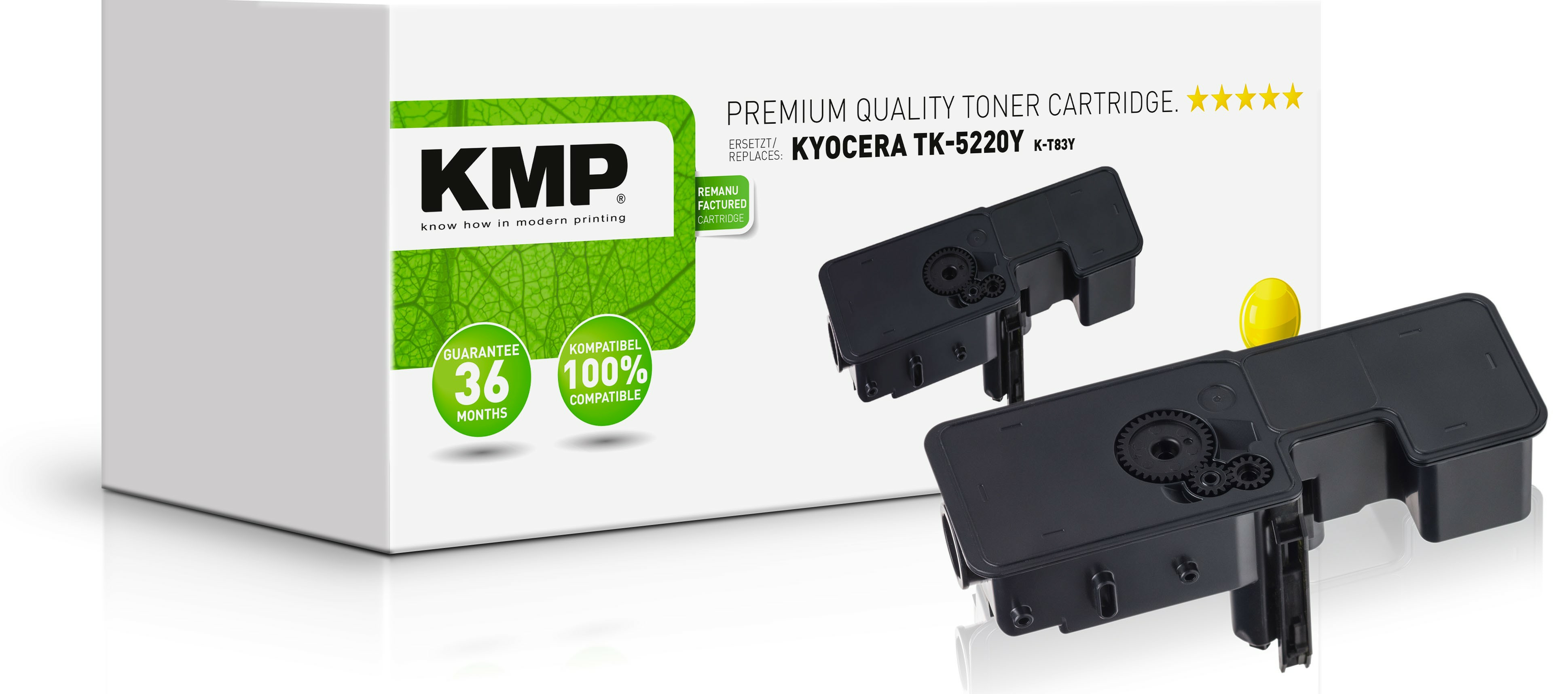 KMP Toner Kyocera TK-5220Y/&shy;TK5220Y yellow 1200 S. K-T83Y remanuf