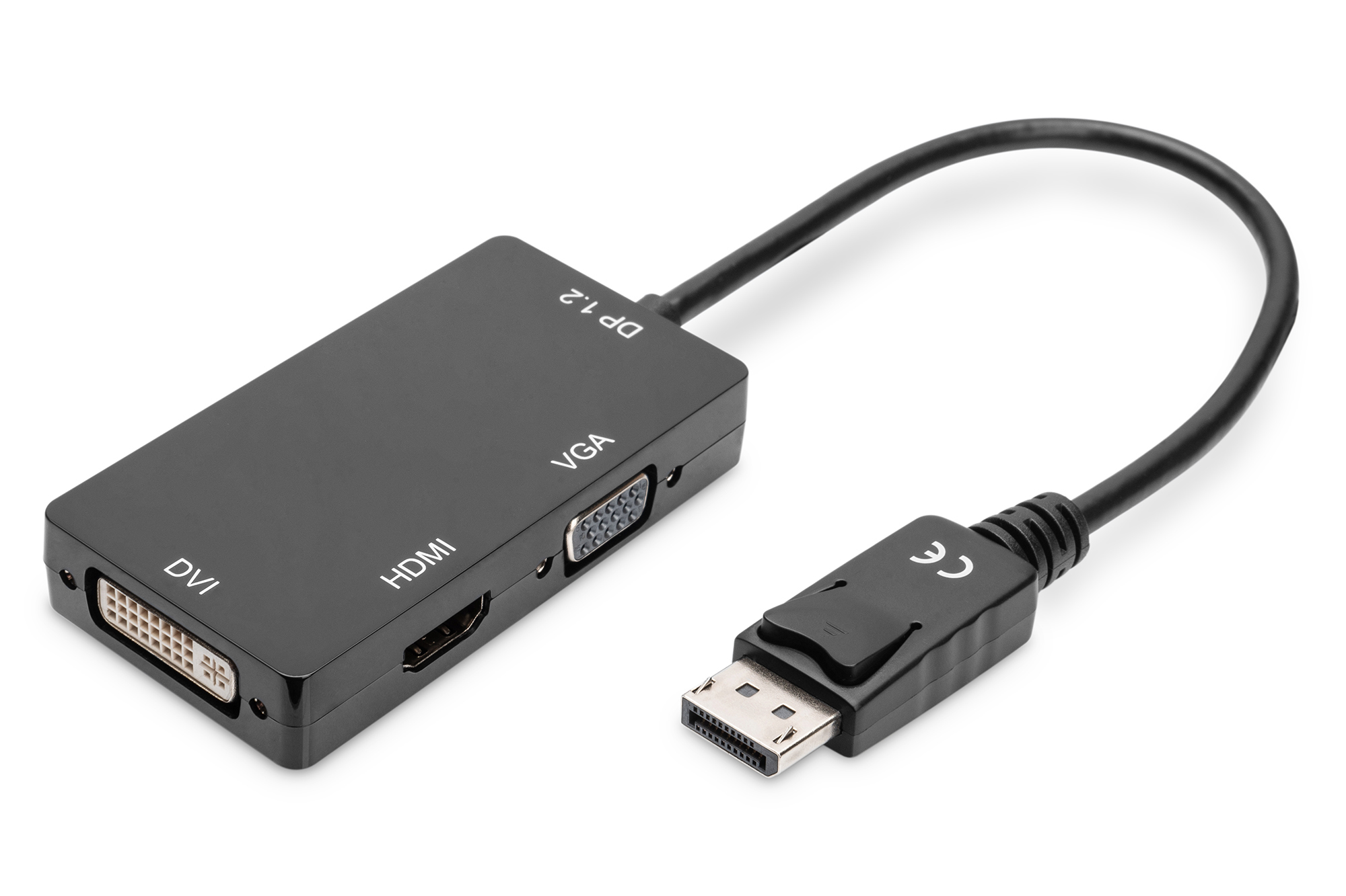 DIGITUS DisplayPortkonverterkabel DP->HDMI+DVI+VGA 0.2m