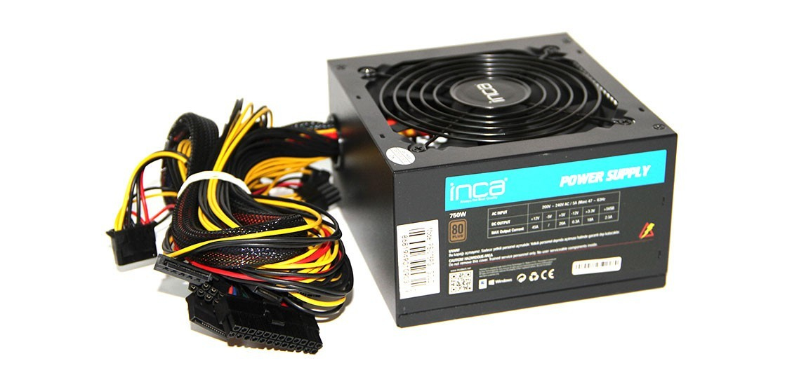 INCA Netzteil 750W 80+Bronze 1x120mm Lüfter/&shy;ATX 12V 2.4 sw