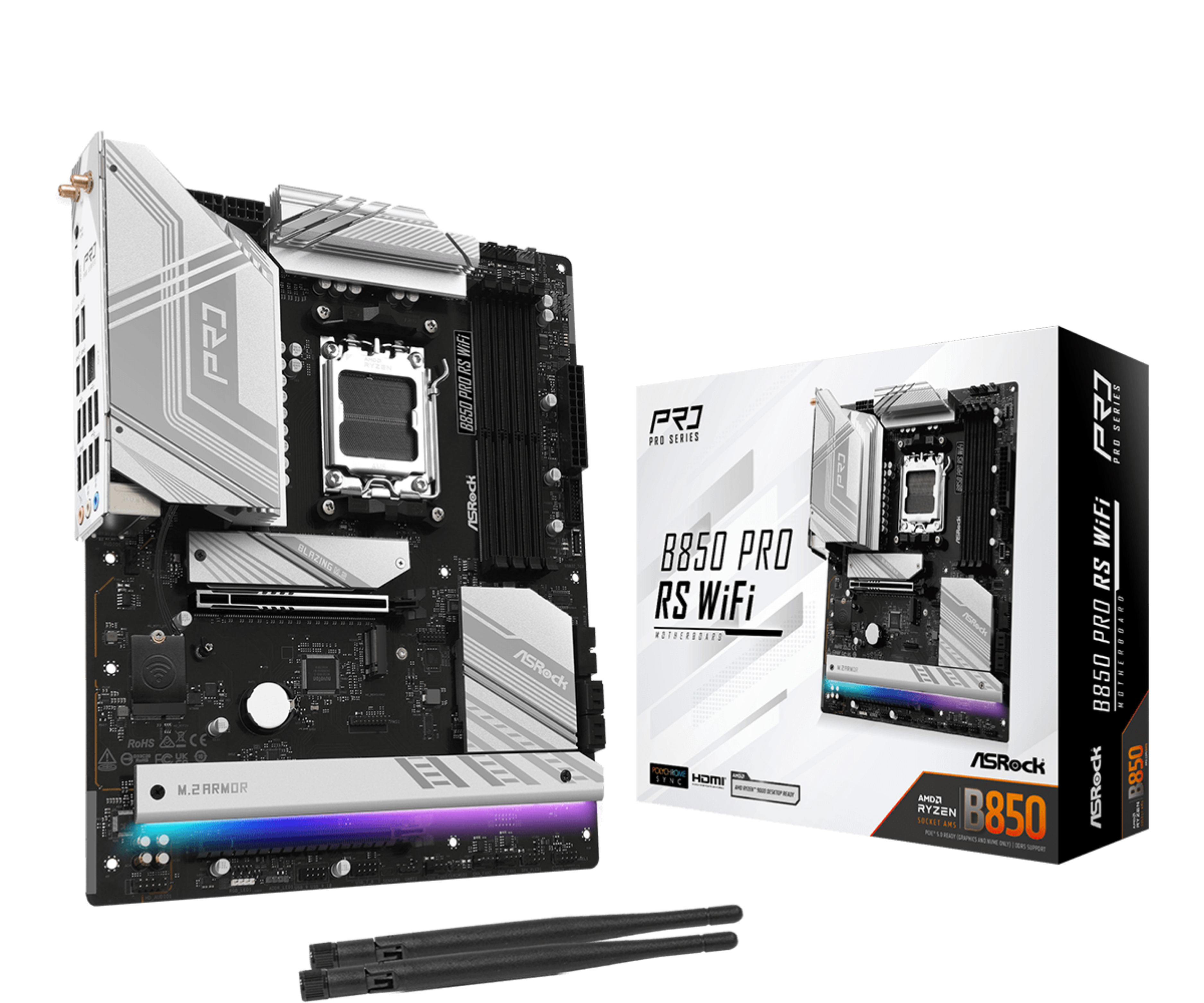ASRock B850 Pro RS WiFi AM5 ATX HDMI/&shy;USB-C DDR5